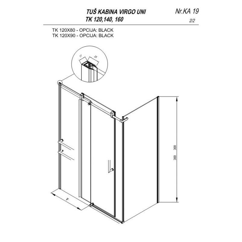 TUŠ KABINA KOLPA SAN VIRGO TK 140X90/K Cijena Akcija